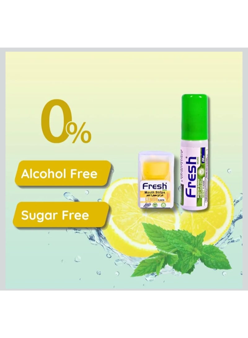 Fresh More Mouth Spray with Strips, (Mint Spray and Lemon Strips) Instant Fresh Breath Combo, Sugar-Free, Alcohol-Free, Natural Oral Care, Travel-Size Freshener, Use Anytime Anywhere. - Image 3